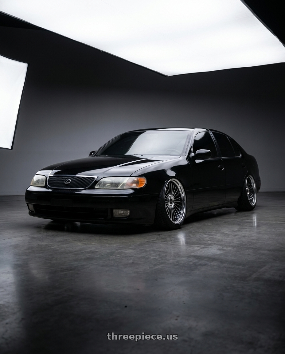 1993 Lexus gs300 with Work Emitz Black Polish 5x114.3 19x11.0 +38 wheels