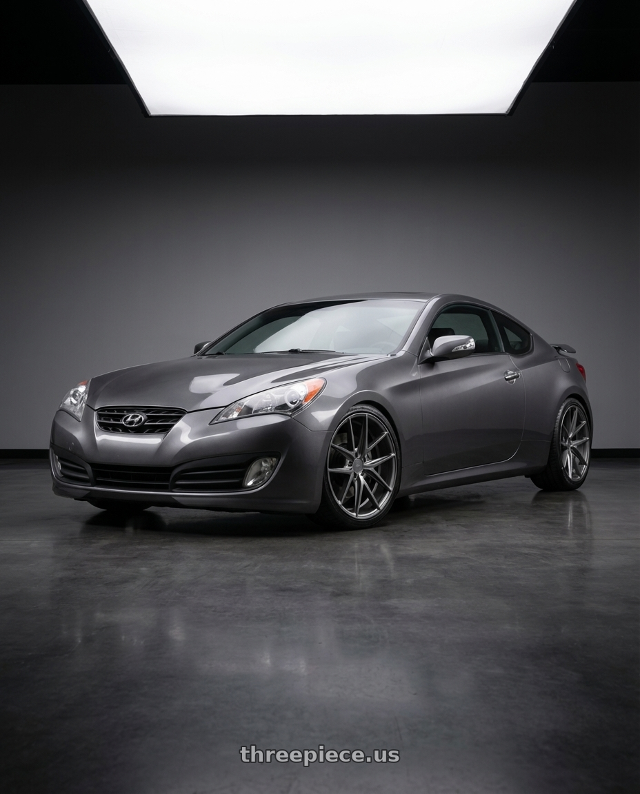 2014 Hyundai Genesis Coupe with Niche 1PC M116 MISANO 5X114.3 19X9.5 +35 MATTE GUN METAL wheels
