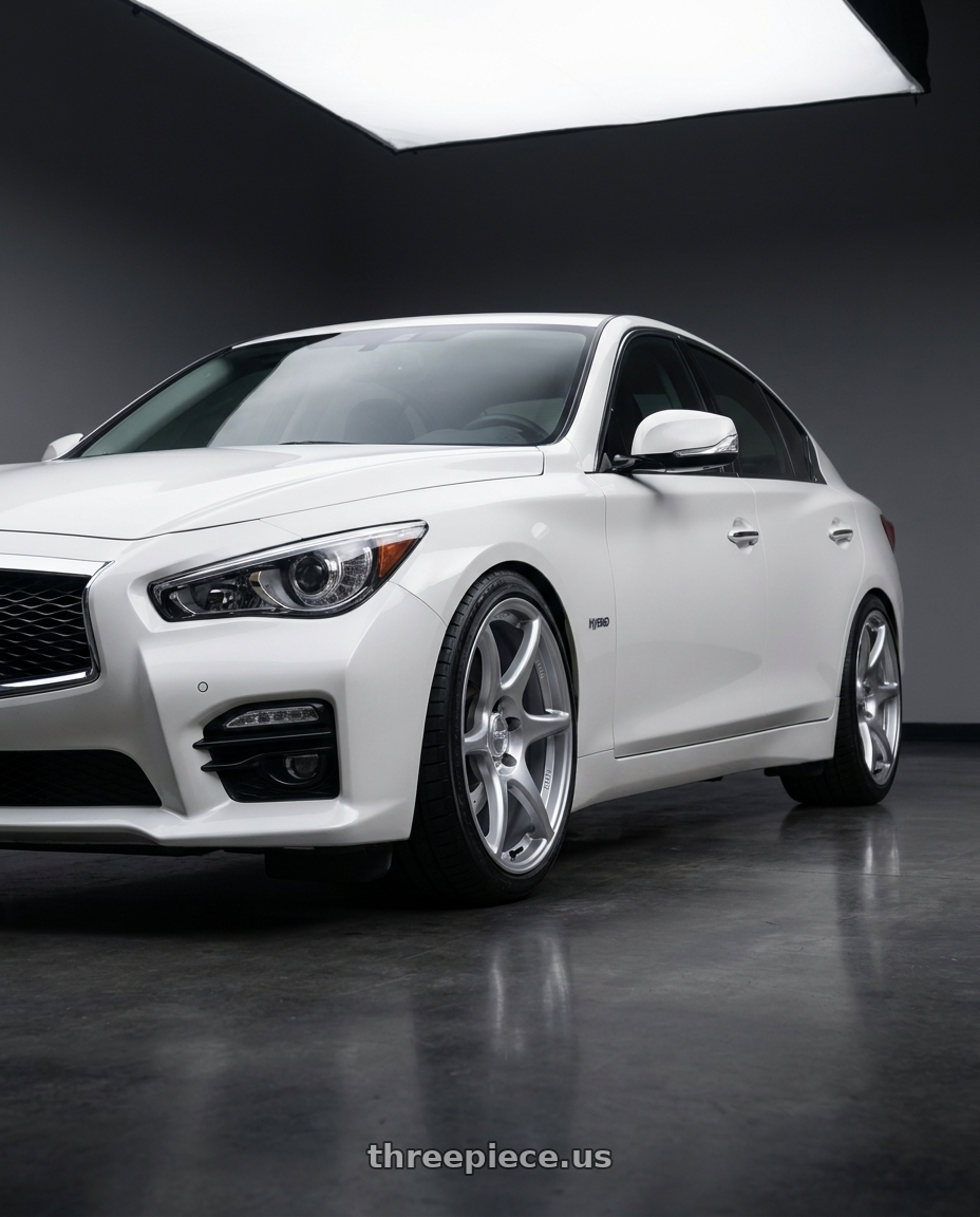 2020 Infiniti Q50 with Kansei K11S Tandem 5x114.3 19x9.5 22 Hyper Silver wheels
