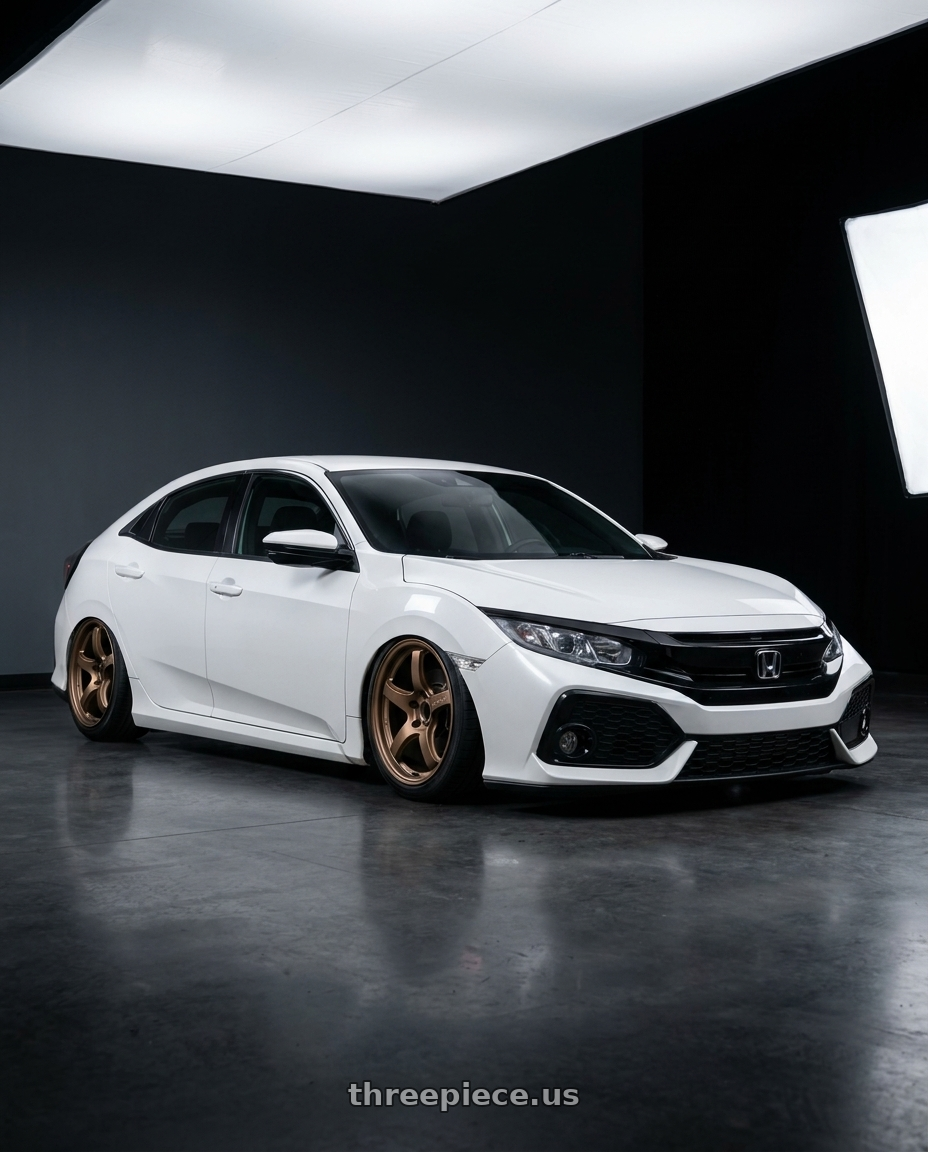 2019 Honda Civic with Gram Lights 57CR 5x114.3 18x9.5+12 Bronze II wheels