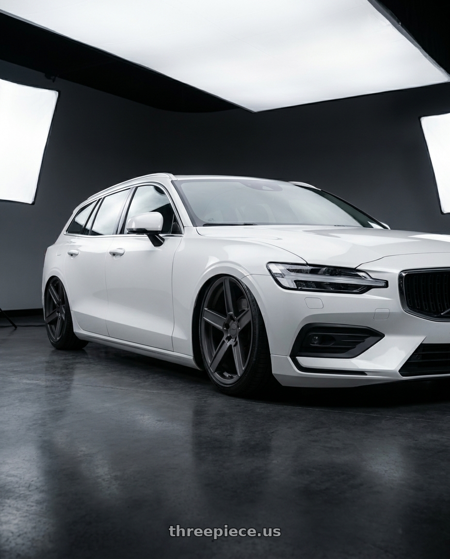 2025 Volvo v60 with TSW ASCENT 5X120 17X8 +35 MATTE GUNMETAL W/ GLOSS BLACK FACE wheels