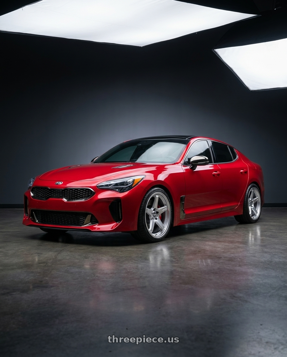 2018 Kia Stinger GT2 AWD with ESR Wheels APX5C 5x114.3 19x8.5 +30 Hyper Silver wheels