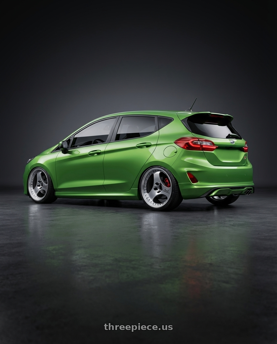 Ford fiesta st 2023  with Advan Racing ONI2 PROGRESSIVE 5x114.3 20x9.0 +39 MACHINING & DIAMOND CUT wheels rear three quarter view slight stretch tires