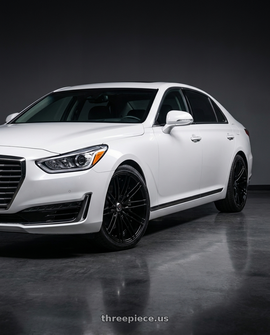 2018 genesis g90 ultimate with MARQUEE WHEELS M3246 5x114.3 20x9+35 GLOSS BLACK wheels