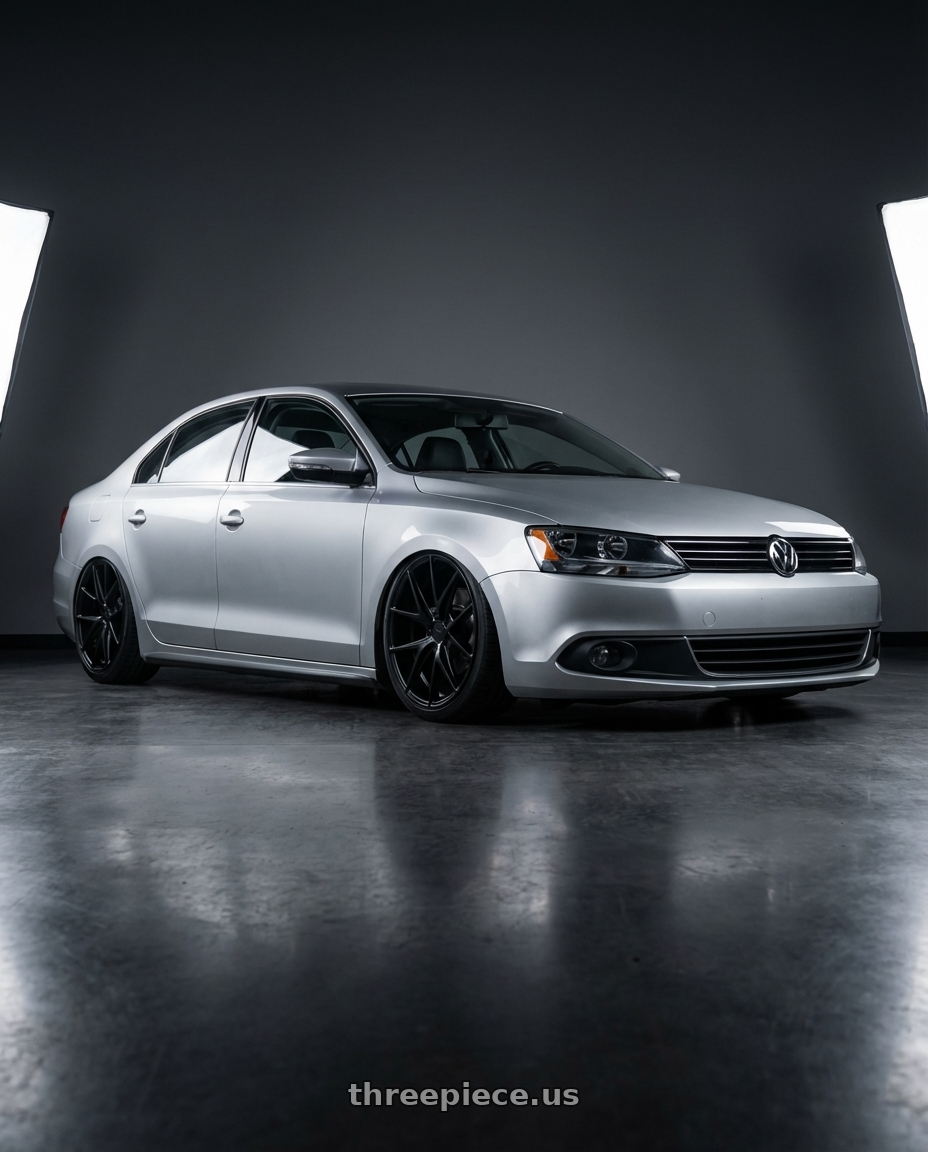 2016 Volkswagen Jetta GLI MK6 with Niche 1PC M117 MISANO 5X112 18X8 +30 MATTE BLACK wheels