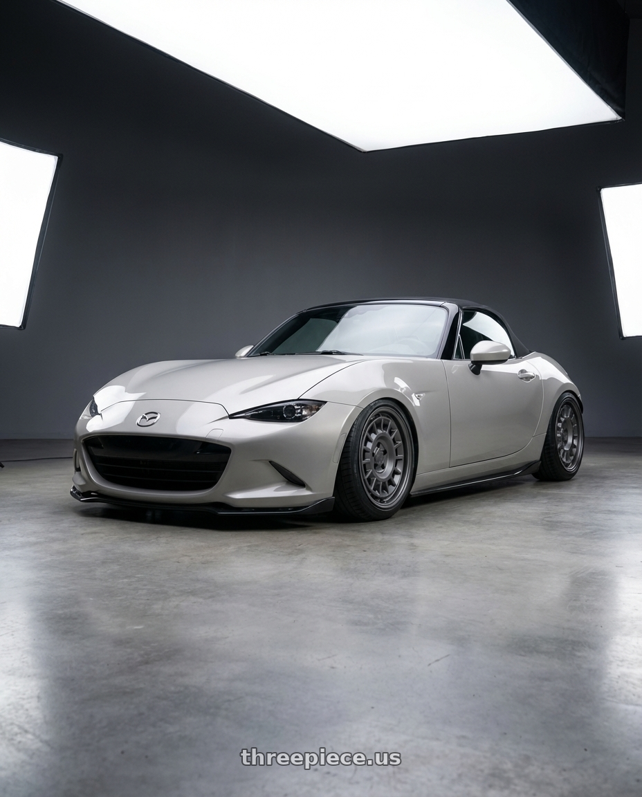 2021 Mazda MX-5 Miata ND with fifteen52 ALPEN MX 5x114.3 17x8 +38 FROSTED GRAPHITE (SATIN GREY) wheels