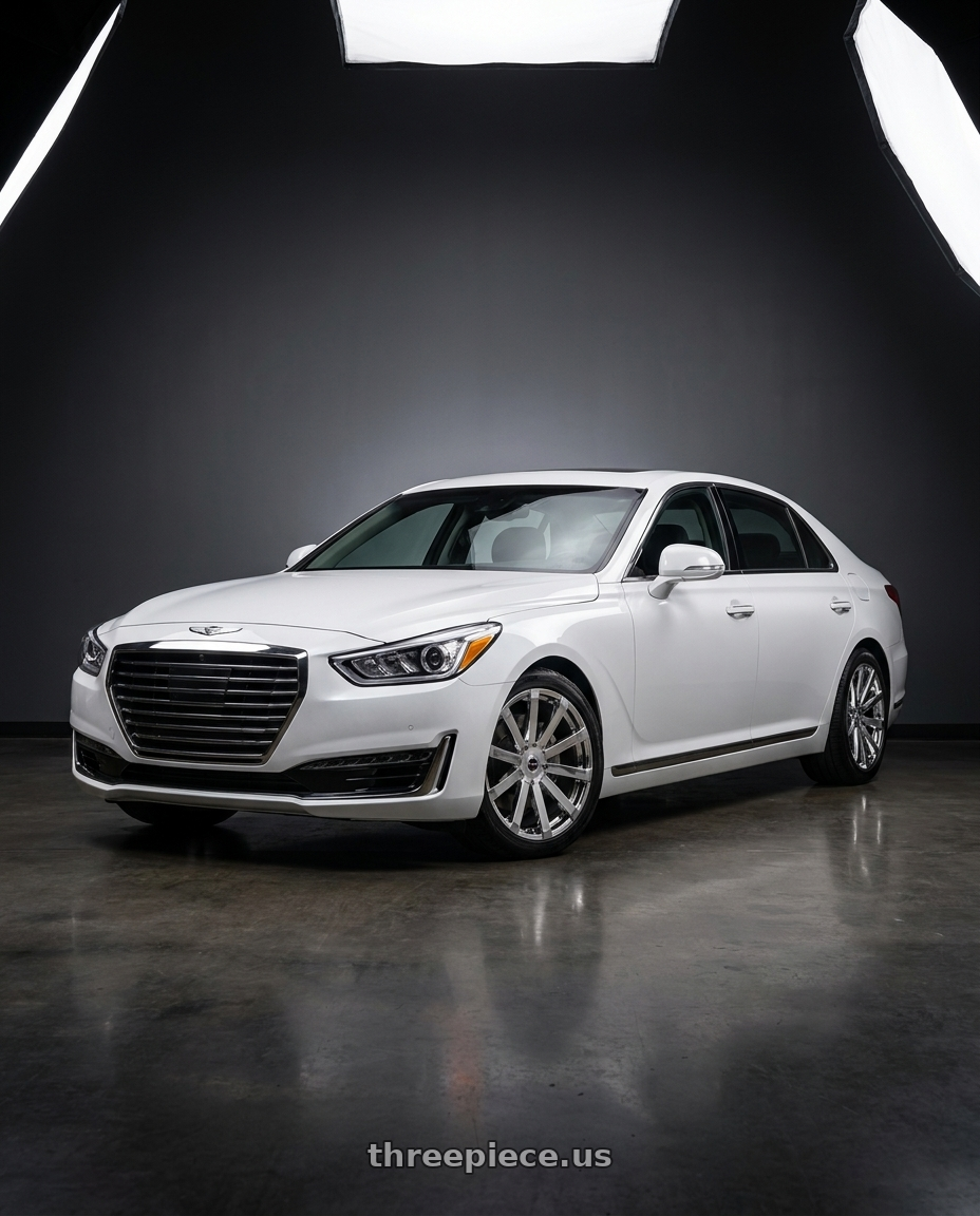 2018 genesis g90 ultimate with Strada Gabbia 5x114.3/5x120 20x8.5 +35 Chrome wheels