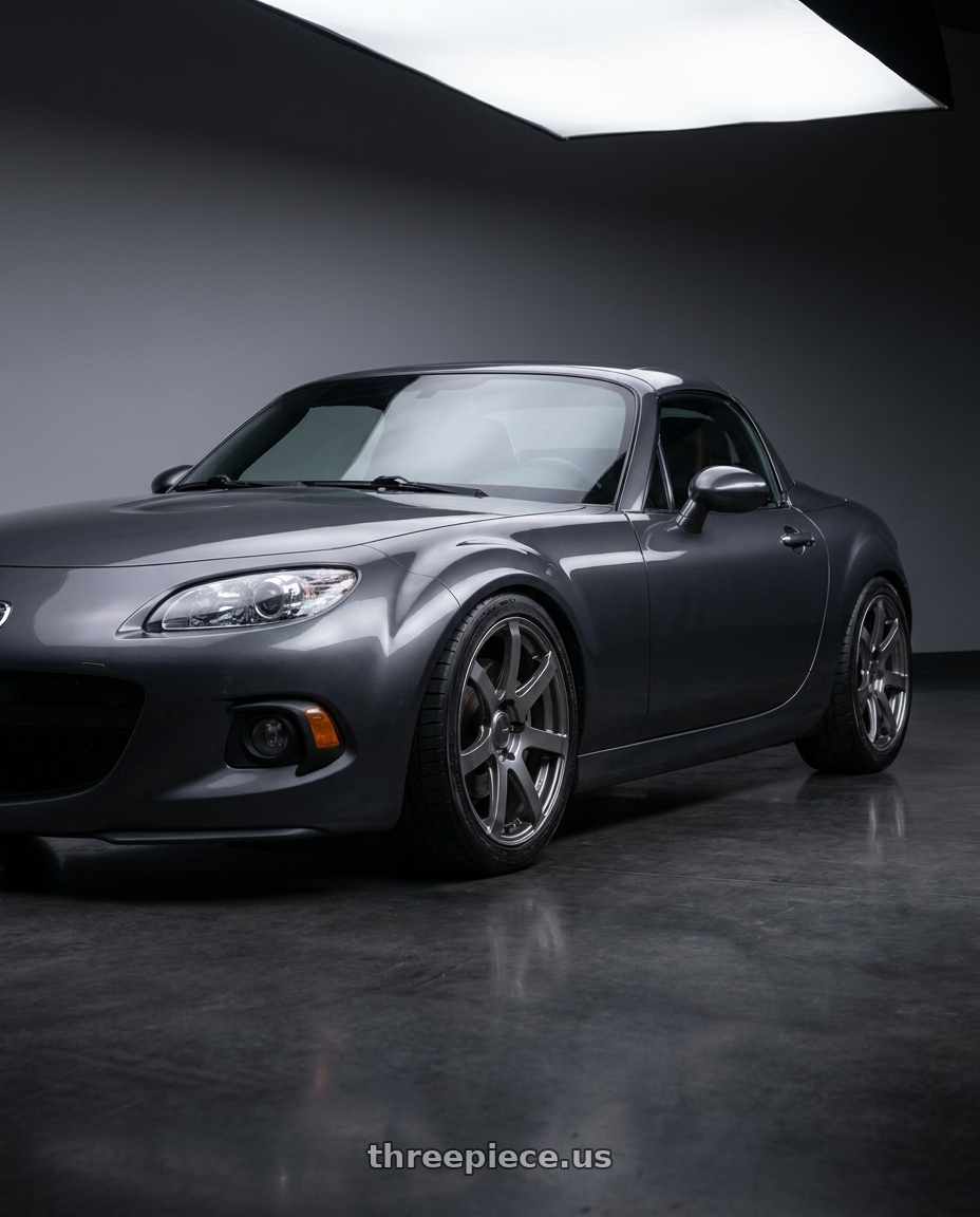 2014 Mazda Miata with Enkei PF07 4x100 17x7.5+42 Dark Silver wheels