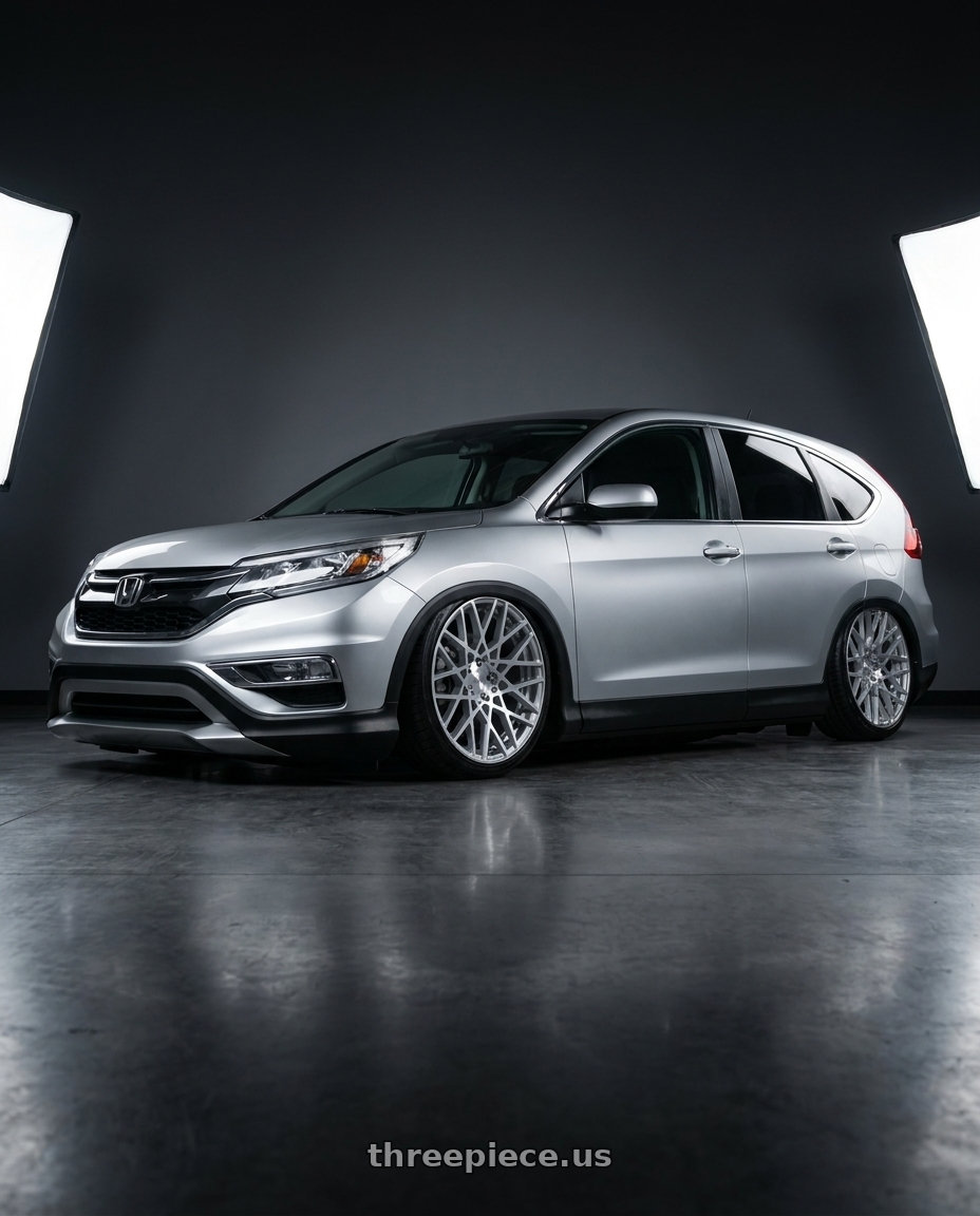 2015 Honda Crv with Rotiform 1PC R110 BLQ 5X112 19X8.5 +35 GLOSS SILVER MACHINED wheels