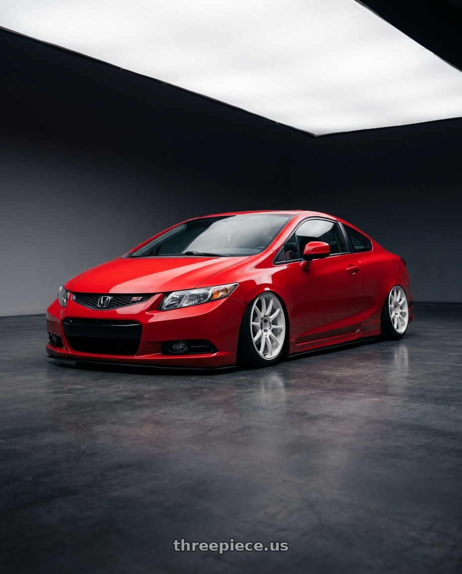 2011 Honda Civic Si with Advan RCIII 5x114.3 18x8.5+38 White wheels