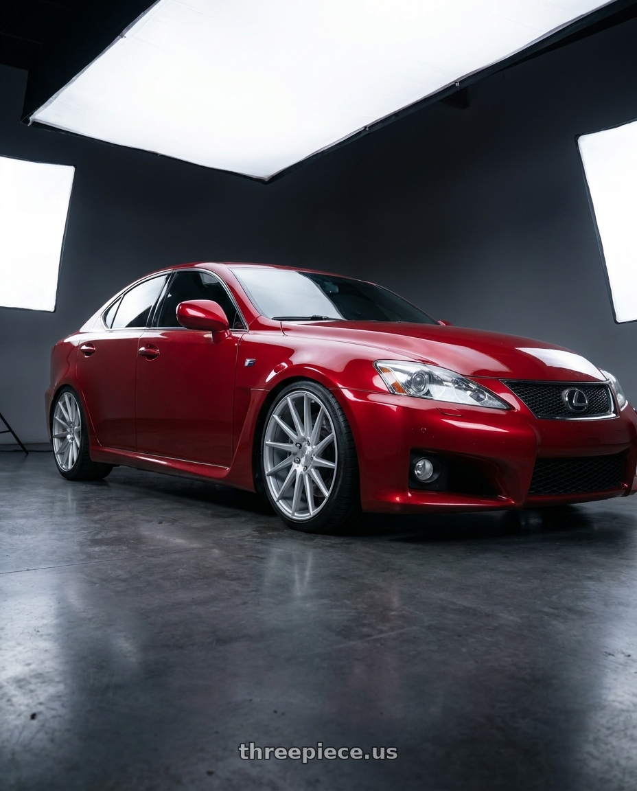2012 Lexus IS-F with Niche 1PC M112 SURGE 5X114.3 19X8.5 +35 GLOSS SILVER MACHINED wheels