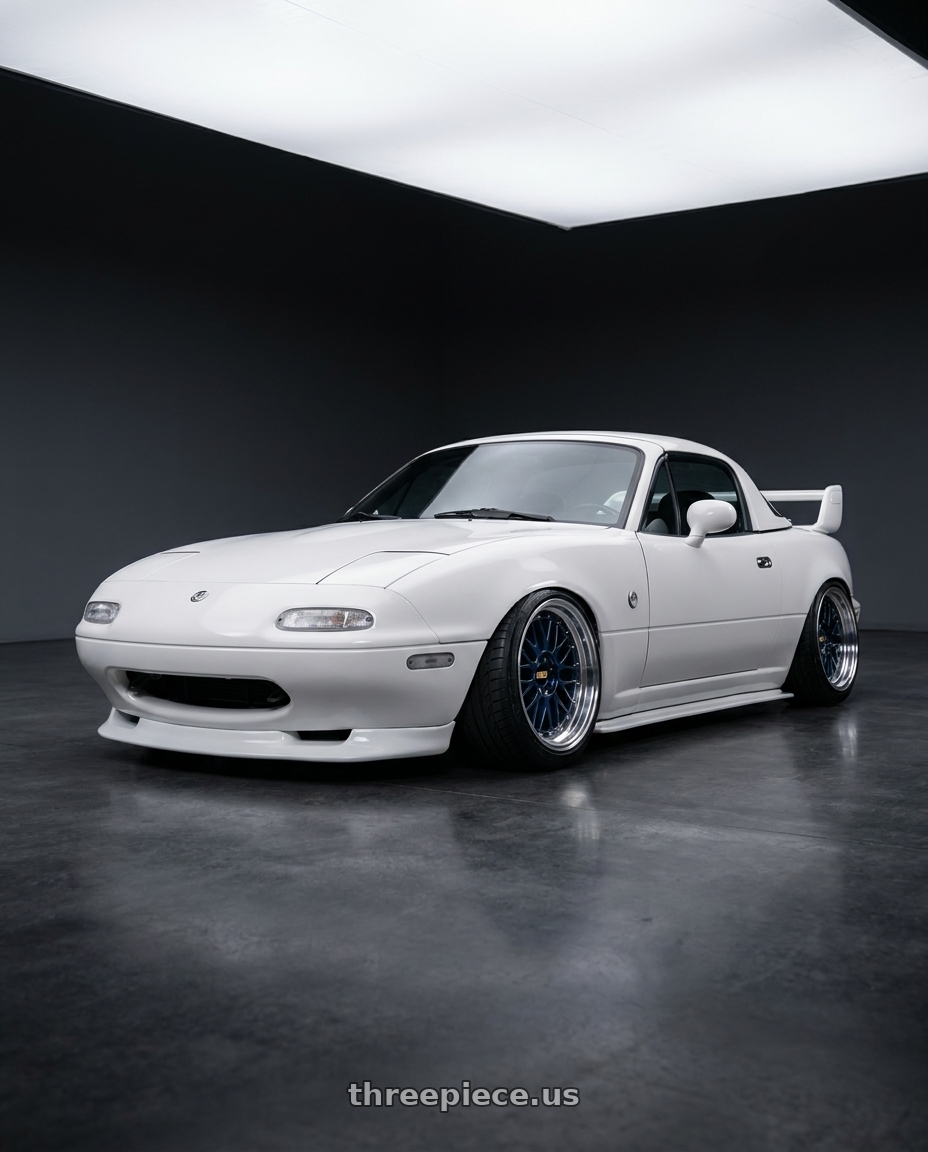 1993 Mazda Miata with BBS LM 5x120 19x9.5 +22 Navy Blue / Diamond Cut Lip wheels