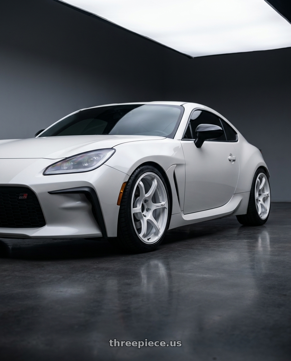 2026 Toyota gr86 with Advan Racing RG-4 5x100 18x8.5 +44 RACING WHITE METALLIC & RING wheels