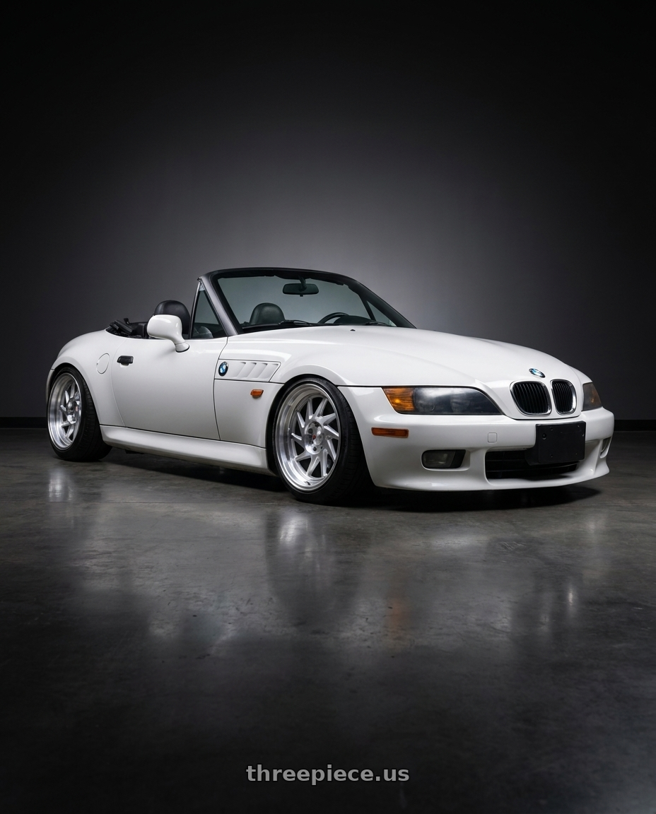 1997 BMW Z3 Roadster with F1R F07 4x100/5x114.3 16x8 +25 Machine Silver wheels