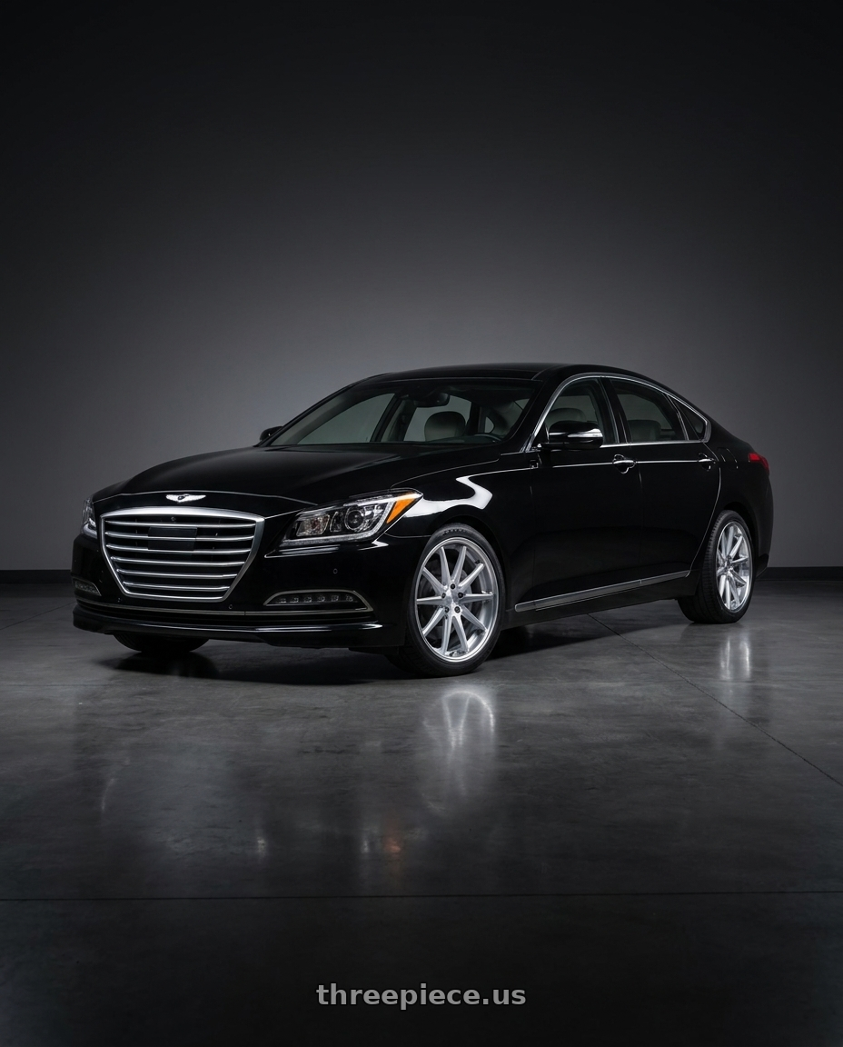 2016 hyundai genesis 3 8 with Work Gnosis Cv201 5x114.3 19x8.5+38 A Disk Brush Silver Clear wheels