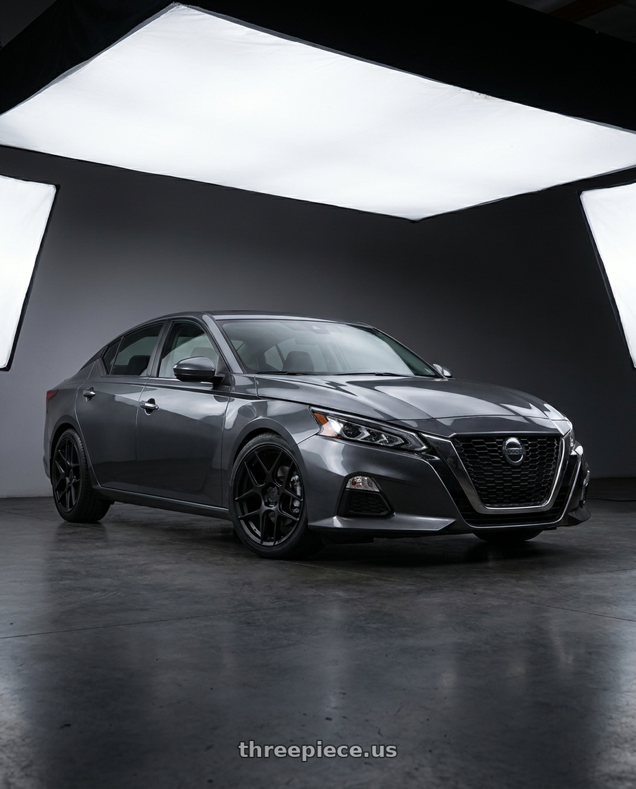2021 Nissan Altima SV with Aodhan AFF2 5x114.3 19x8.5+35 Matte Black wheels