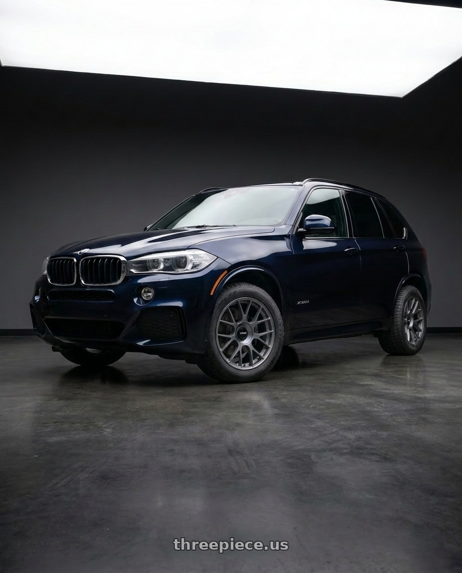 2014 BMW X5 with Rotiform 1PC R903 TUF 5X120 20X11 +43 SATIN TITANIUM wheels