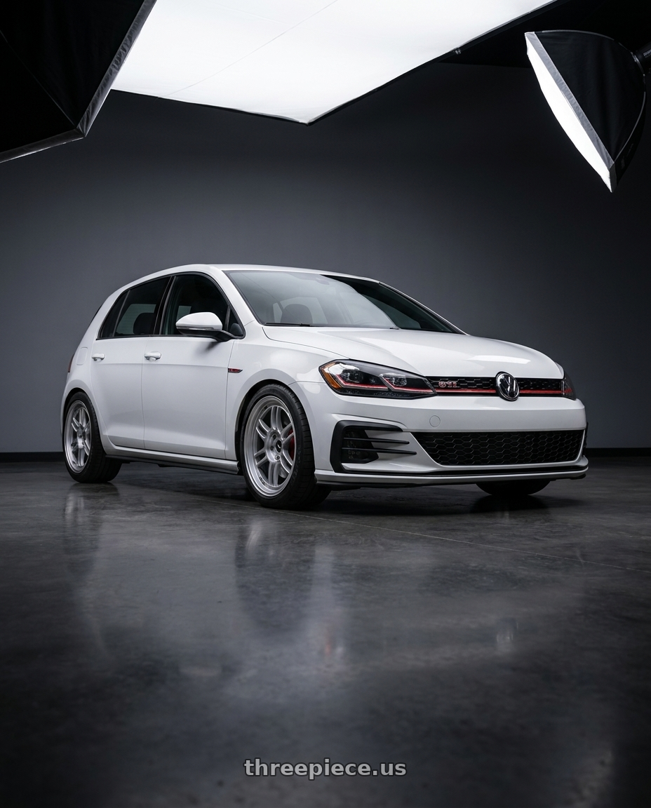 2021 Volkswagen GTI S with Enkei RPF1 5x112 18x9+35 Silver wheels