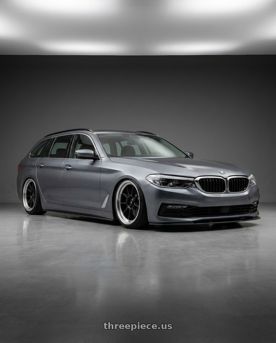 2017 Bmw 520D Touring with Konig Countergram 5x112 19x11+40 Matte Black / Matte Machined Lip wheels