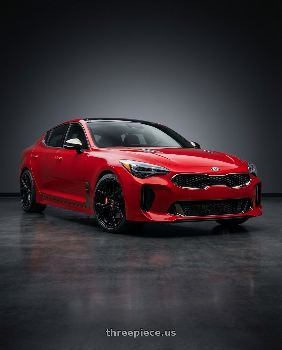 2022 Kia Stinger GT with Vossen HF-5 19x9.5 / 5x114.3 / ET40 / Deep Face / 73.1 - Gloss Black Wheel - HF5-9N63 wheels