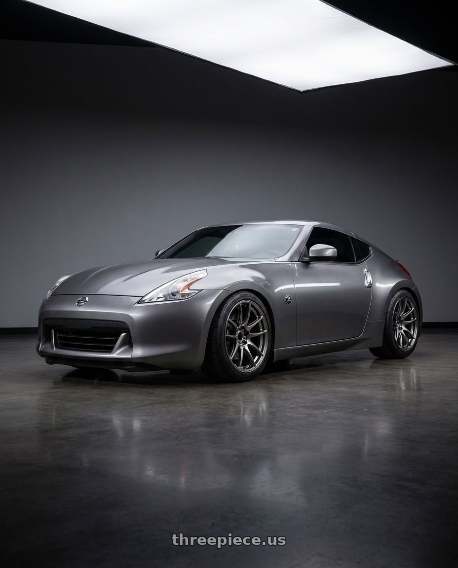 2009 nissan 370z with WORK Emotion CR Shigoku 5x114.3 18x10.5 +12 Glow Gunmetal GGM wheels