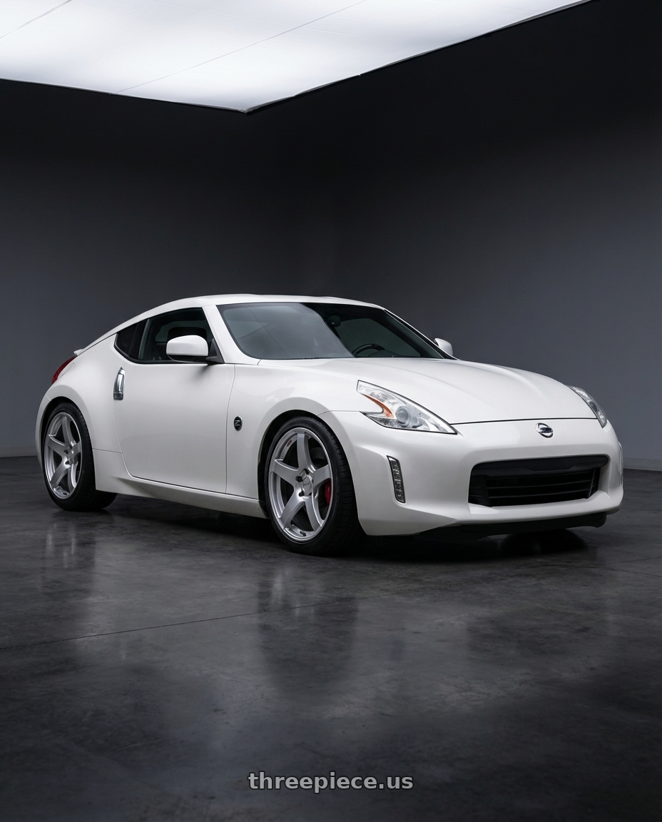 2009 Nissan 370z Magnetic Back Metallic with Enkei Rpf1 5x1143 18x10515 Silver 18x105 Et15 wheels