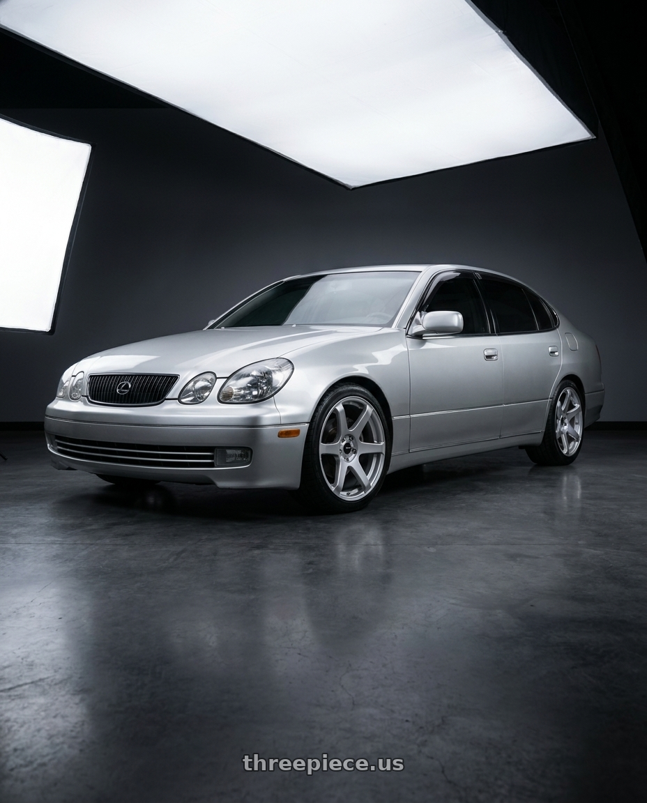 2001 Lexus Gs300 with Enkei T6S 5x114.3 18x8.5+35 Matte Silver wheels