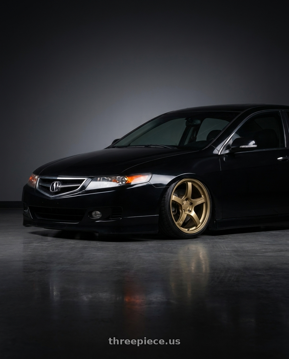 2007 Acura TSX with Gram Lights 57CR 5x100 18x8.5 +45 Almite Gold wheels