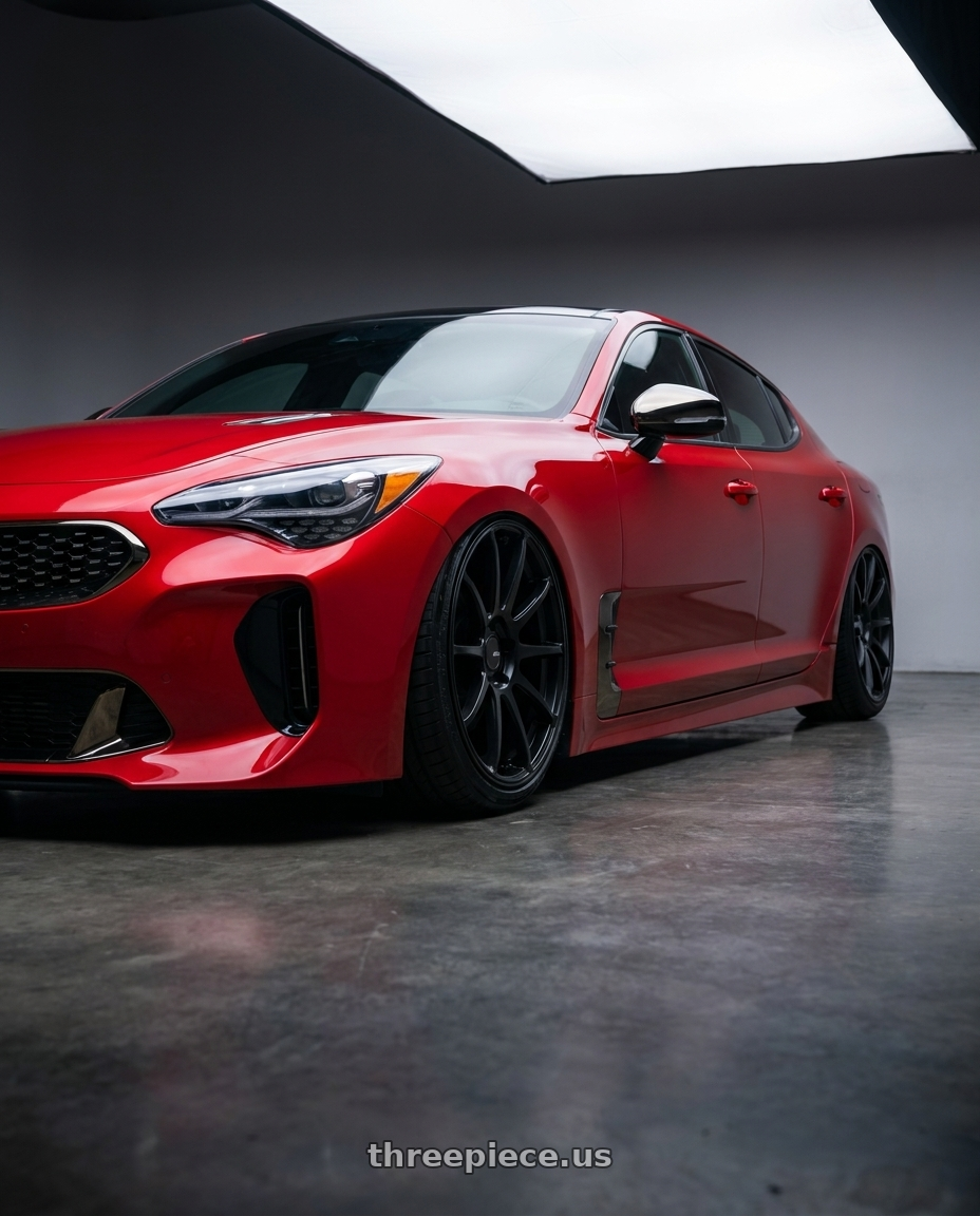 2022 Kia Stinger GT with Ssr Gtv02 5x114.3 19x8.5+38  FLAT BLACK wheels