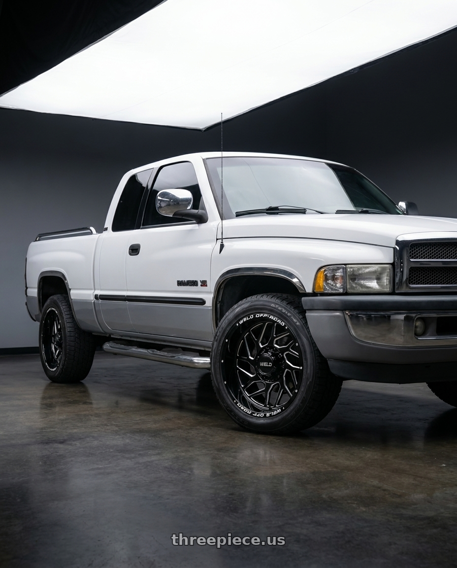 2001 Dodge Ram 1500 SLT with WELD Off-Road Fulcrum 5x139.7 20x9 0 Gloss Black/Milled wheels