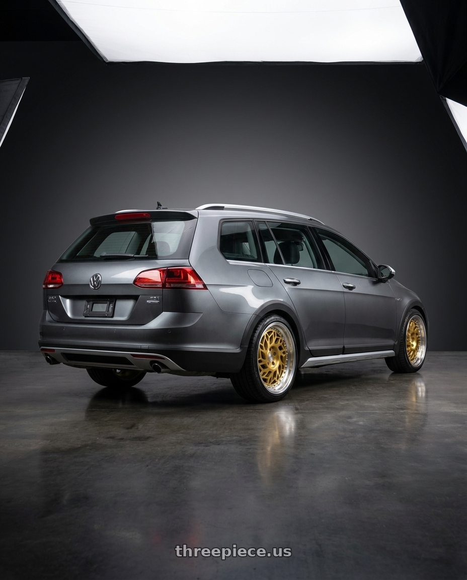 2017 vw golf alltrack sel on F1R Wheels | R32 +40 Brushed Gold/Polish ...