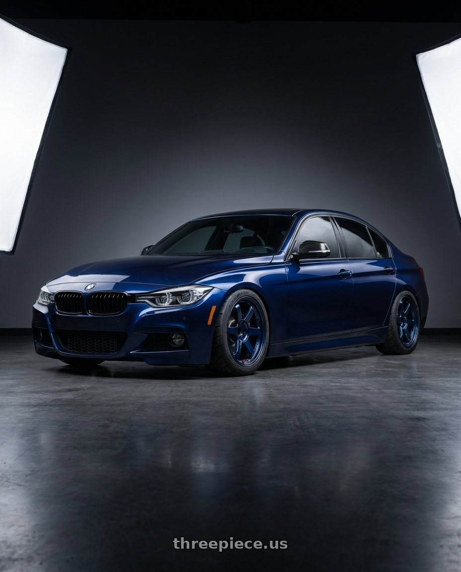 2016 BMW 340xi with Volk Racing TE37SL 5x120 18x9.5 +22 MAG BLUE wheels