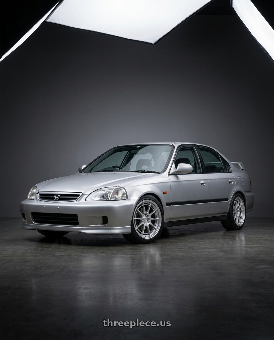 1999 honda civic with Enkei NT03+M 5x114.3 18x8.5+38 Silver wheels