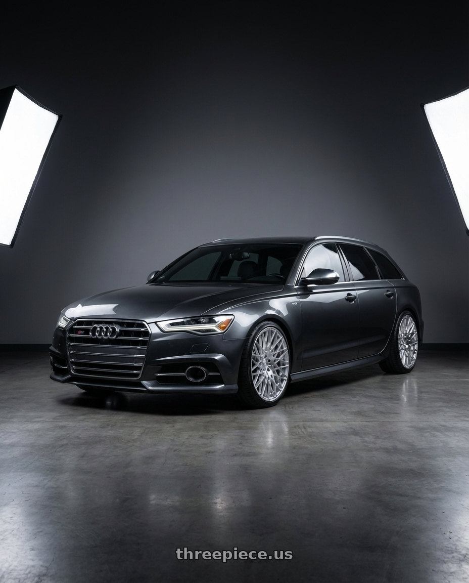 2016 Audi S6 C7 with Avant Garde Wheels M540 5X112 20x10 +25 Silver Machined wheels