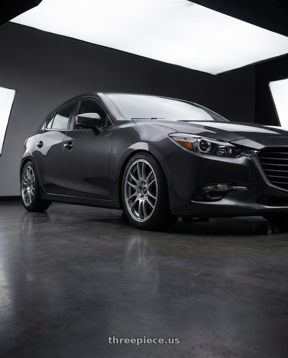 2017 Mazda Mazda3 Hatchback Grand with Enkei GTC02 5x114.3 18x8+45 Hyper Silver wheels