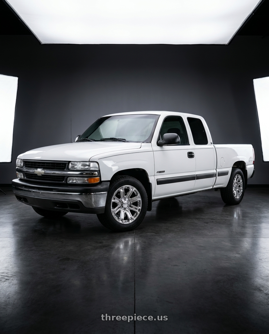 2000 chevy silverado 3 door with OE Wheels CV93 6x139.7 20x8.5+31 Chrome wheels