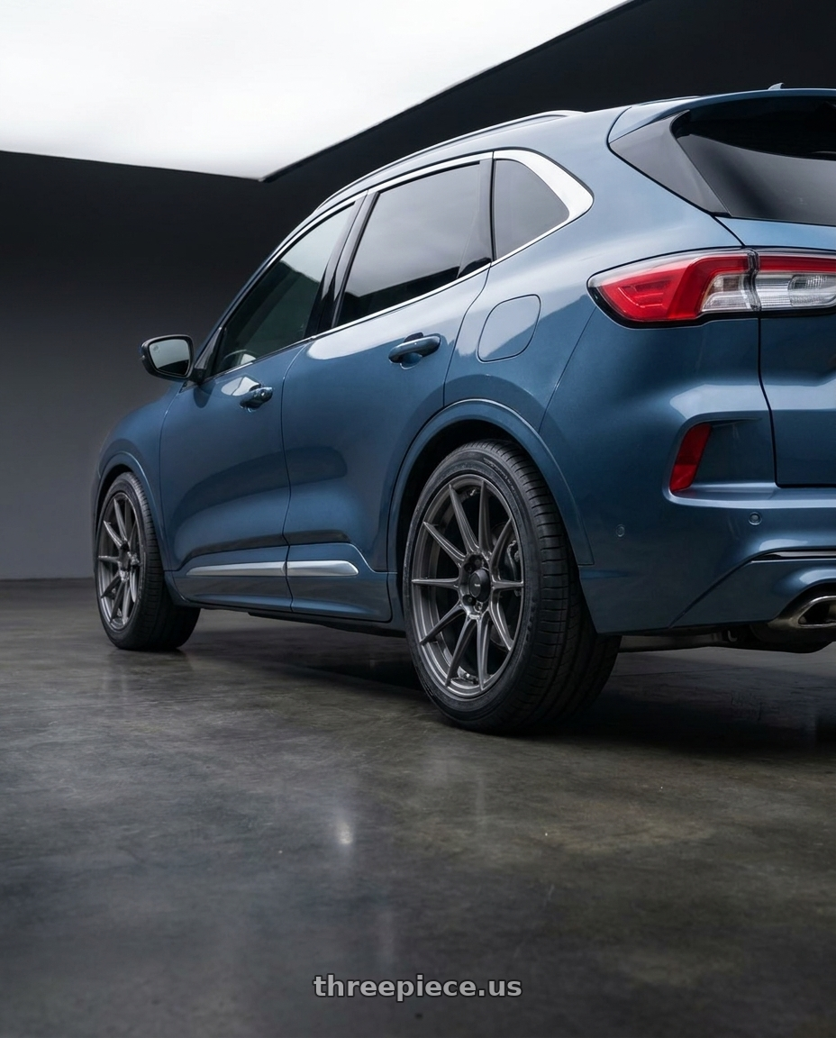 2023 ford kuga with Advanti Racing 79G Storm S1 4X100 15x8 +25 Matte Grey wheels rear three quarter view square tires