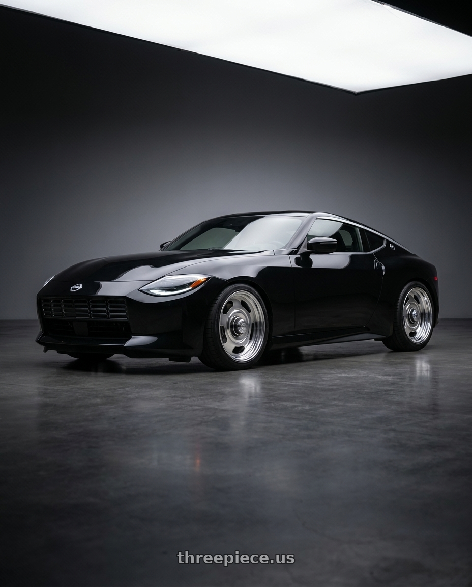 2024 Nissan Z Sport with American Racing Vintage RALLY 5x120.65 18x8 +19 Two-piece Polished wheels