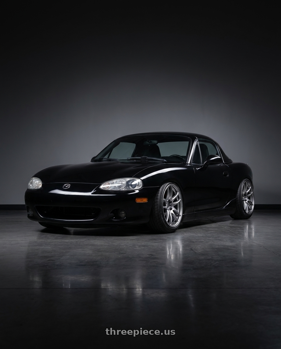 2003 mazda mx 5 nb with Work Emotion Cr Kiwami 4x100 16x6.5 +48 Gt Silver wheels