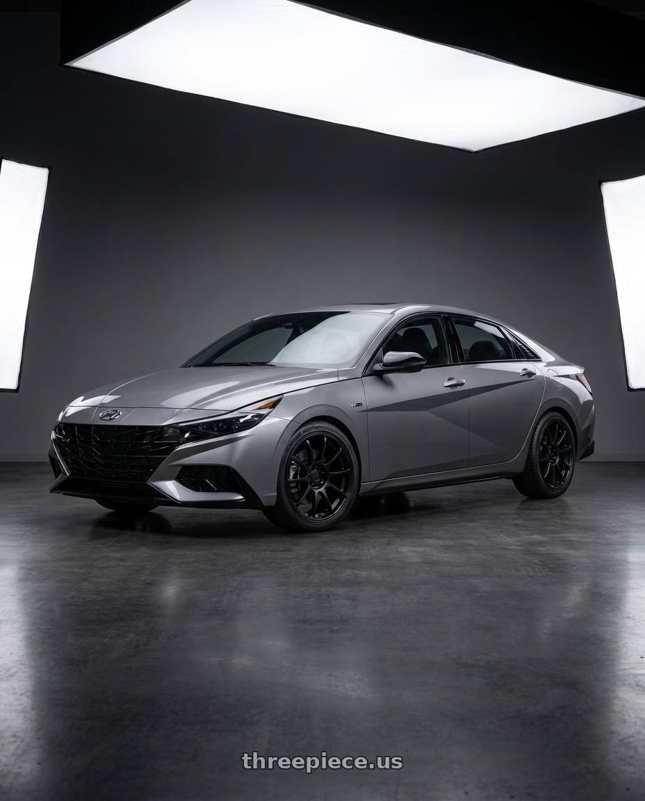 2023 Hyundai Elantra n line with KATANA RACING KR07 5x114.3 17x7.5 +40 Matte Black wheels