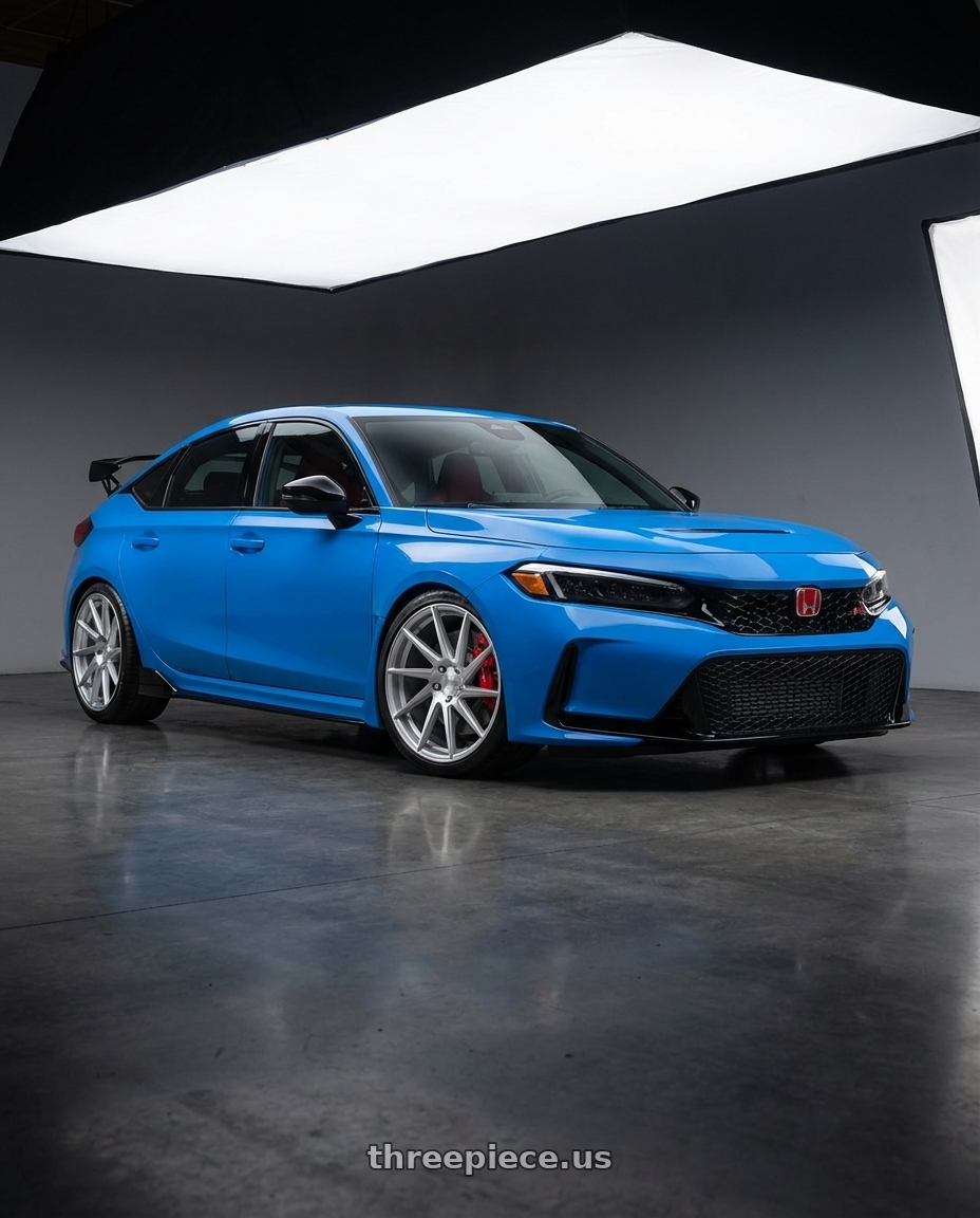 2024 Honda Civic Type R with Niche 1PC M112 SURGE 5X120 19X8.5 +35 GLOSS SILVER MACHINED wheels