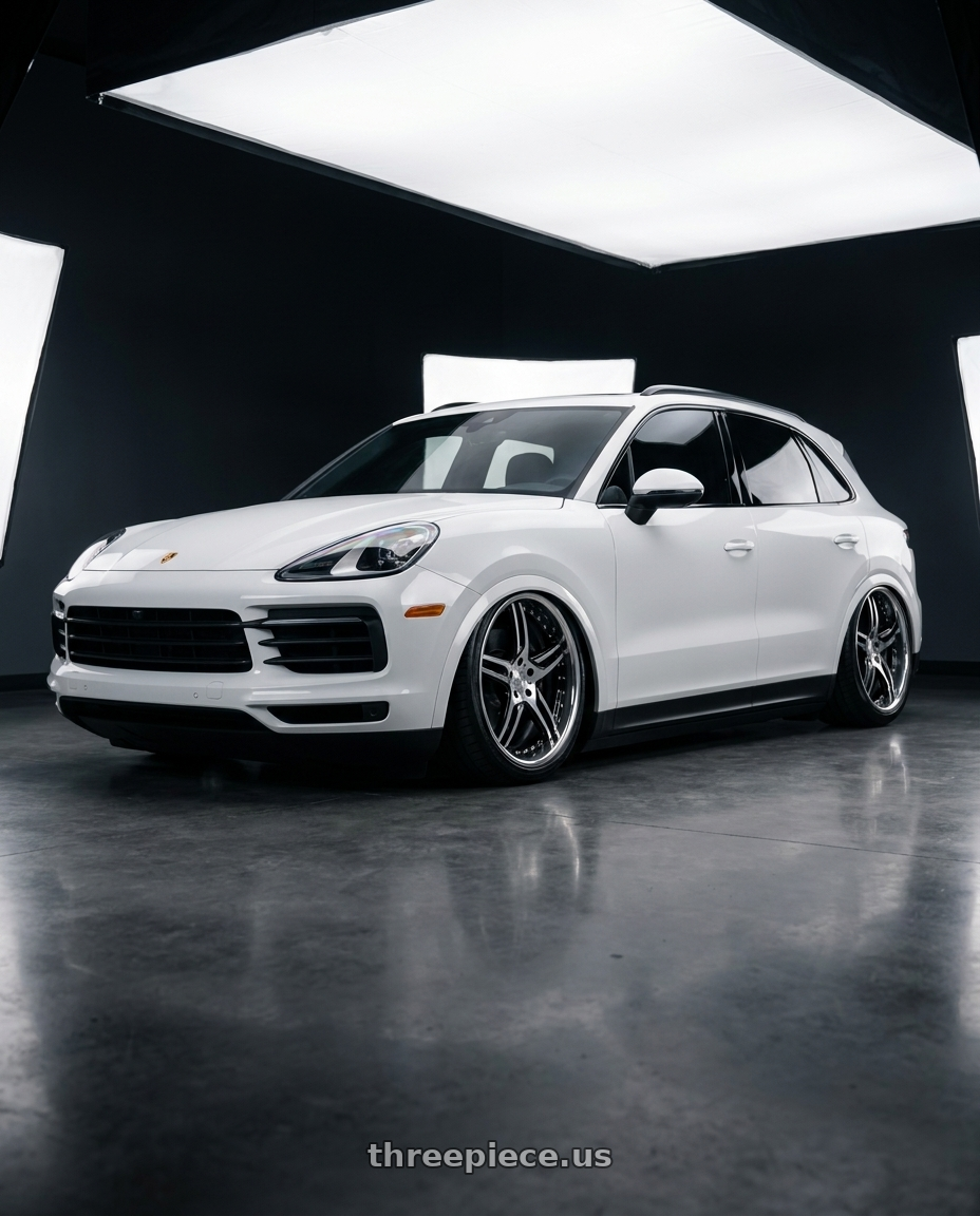 2019 porsche cayenne with DURANDAL DD5.2 BLACK POLISHED 5x100 18x9.5 +61MM wheels