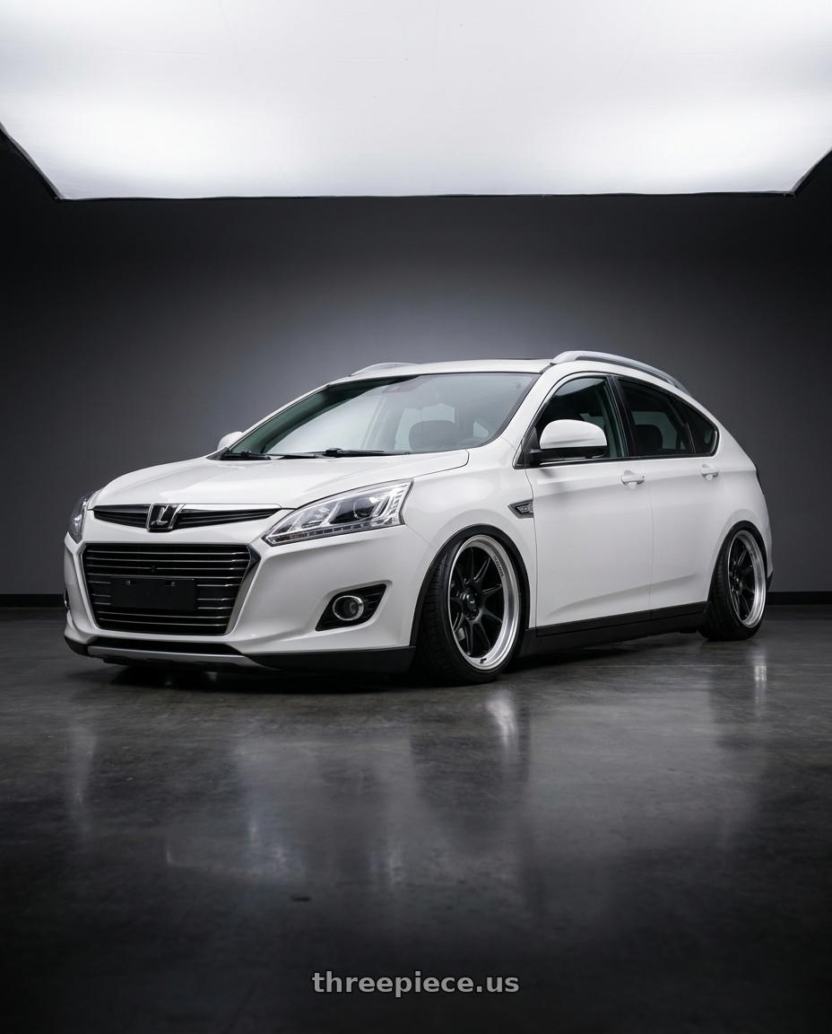 2016 Luxgen U6 with Konig Countergram 5x114.3 19x9.5+25 Matte Black / Matte Machined Lip wheels