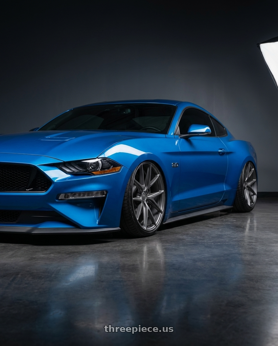 2022 Ford Mustang GT with Niche 1PC M116 MISANO 5X114.3 20X10.5 +30 MATTE GUN METAL wheels