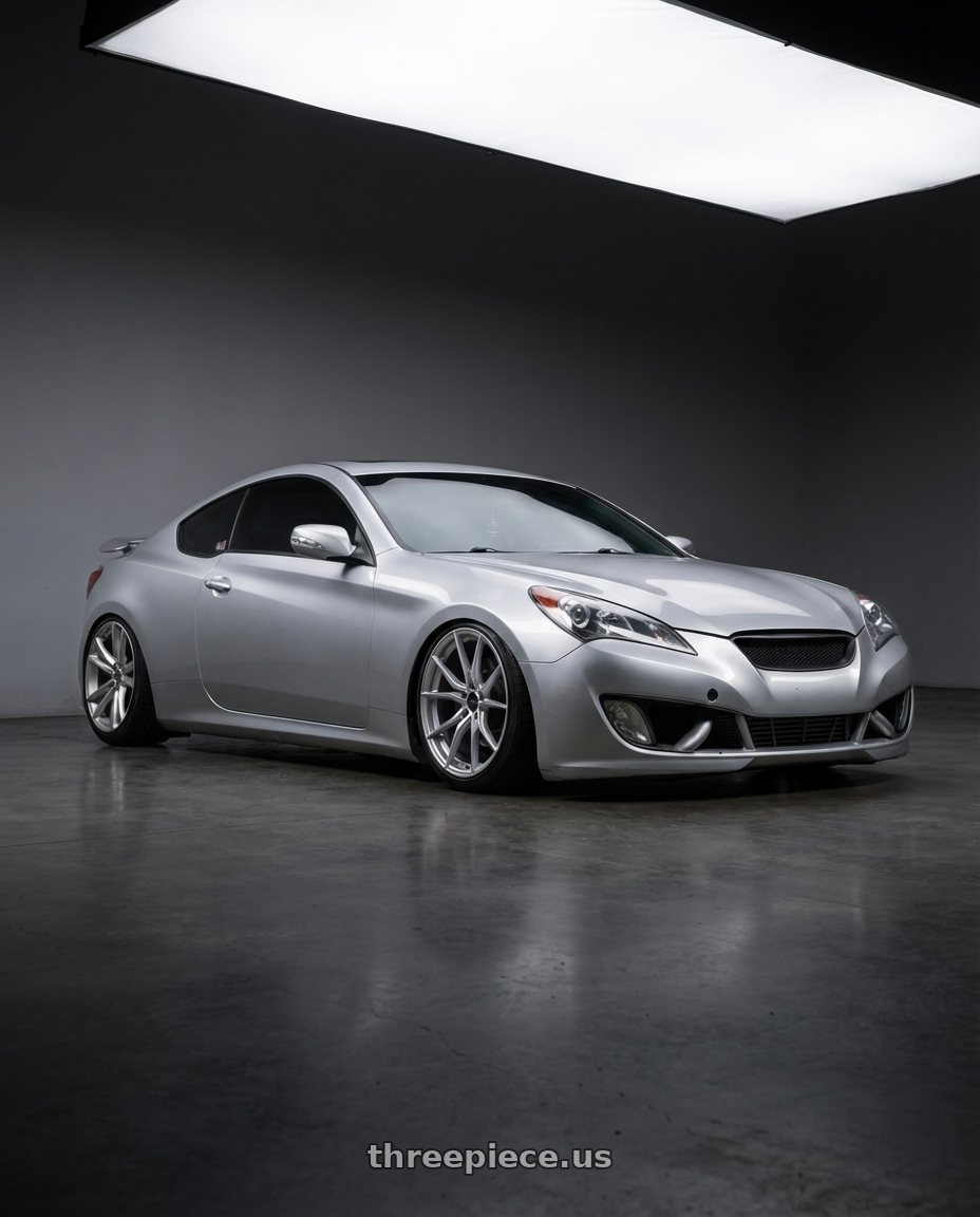 2012 Hyundai genesis  with Advanti Racing 80S Hybris 5X112 18x8 +45 Silver with Machined Face wheels