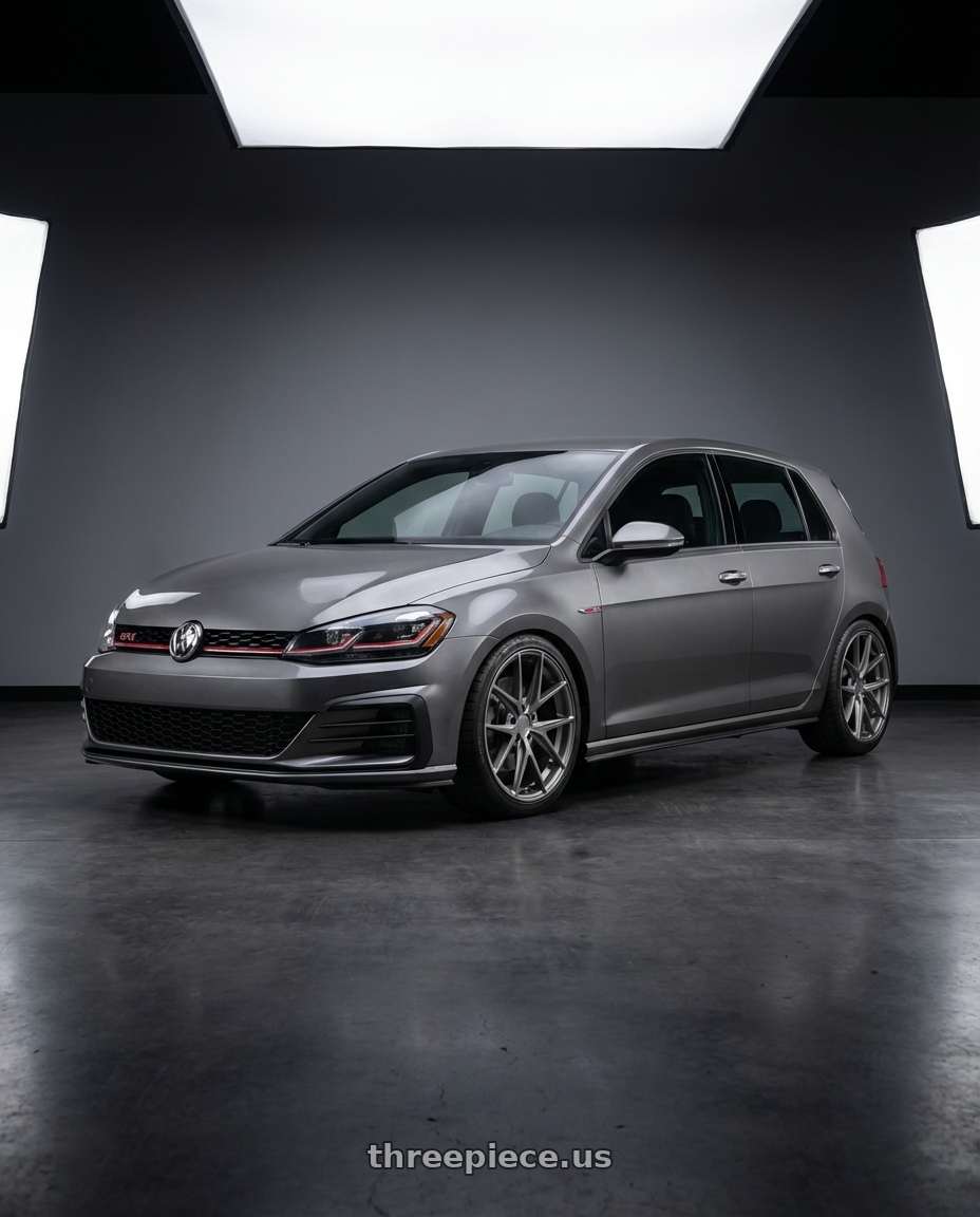 2019 Volkswagen GTI MK7 with Niche 1PC M116 MISANO 5X112 18X8 +30 MATTE GUN METAL wheels