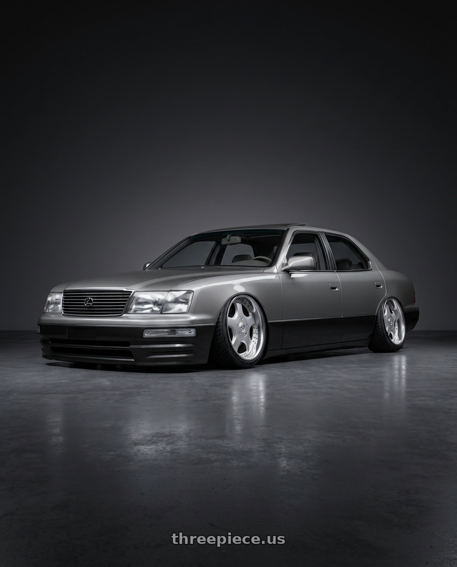 1995 lexus ls400 with Work Wheels VS-KF 5x114.3 18x7.5+40 Light Grey Silver O Disk FULL REVERSE wheels