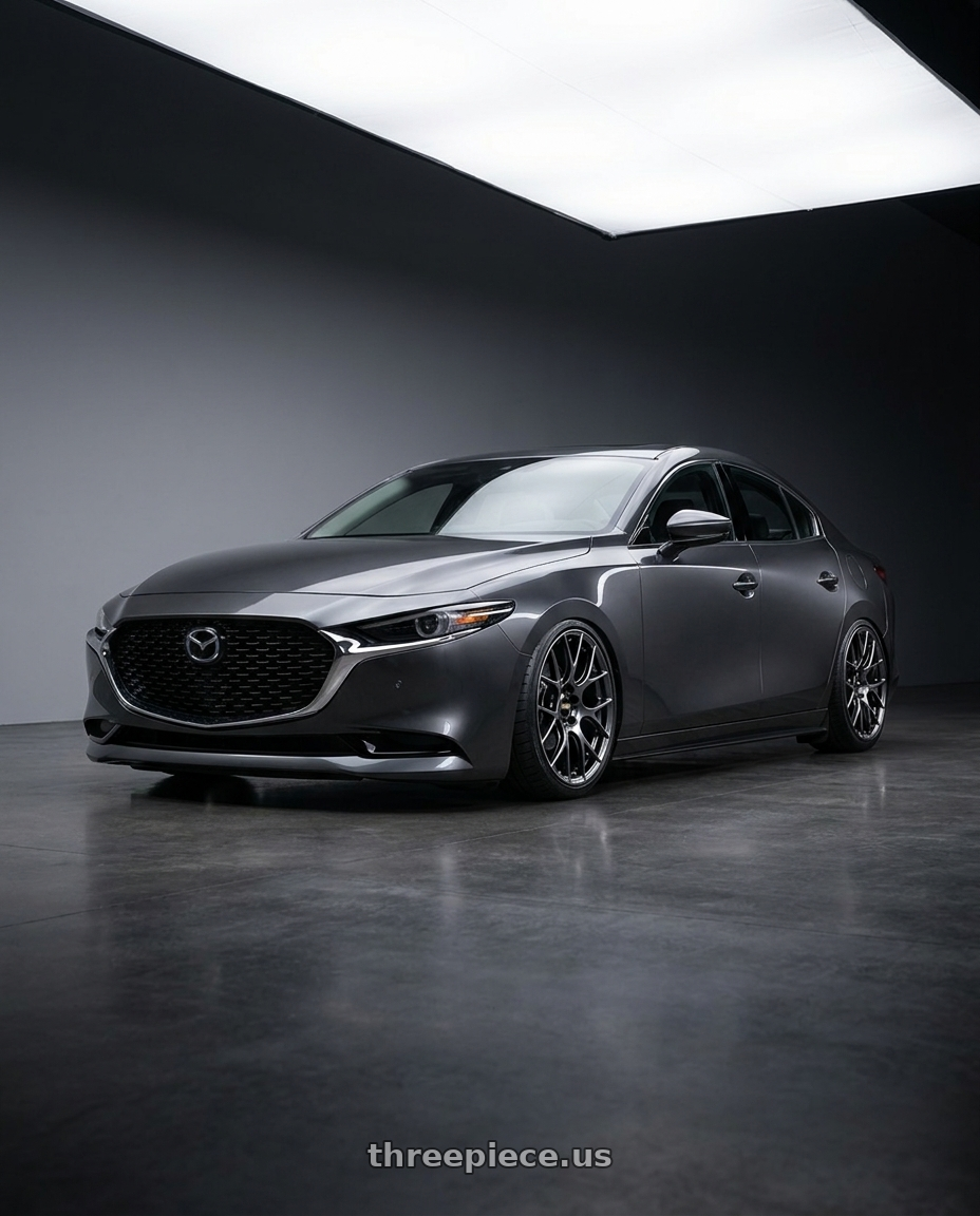 2024 Mazda3 Sedan with BBS RE-V7 5x112 19x9.5 +25 Diamond Black wheels