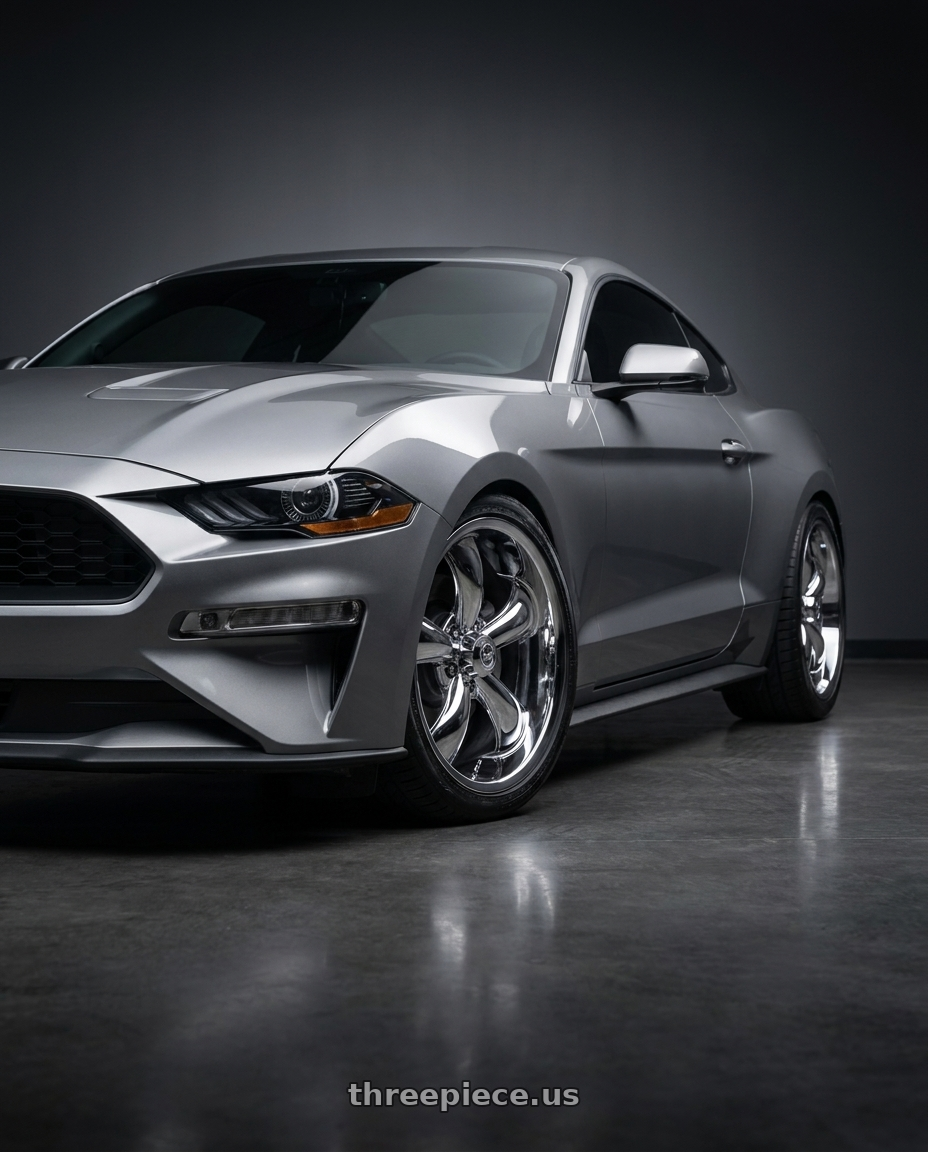 2021 Ford Mustang GT with Vision American-Muscle 142 Legend 5x114.3 20x8.5+20 Chrome wheels