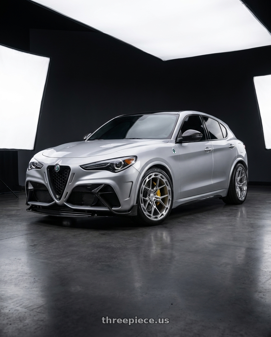 2020 Alfa Romeo stelvio with Rohana RFX19 5x114 20x11 +48 Machine Silver wheels